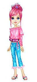 girl in jeans and pink top animated jpg
