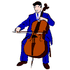 man playing a cello animated gif