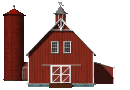 red and white barn with tower animated gif