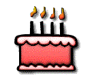 birthday cake with 4 candles animated gif