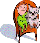 child chair with dog animated gif