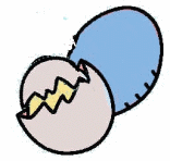 egg cracks chick peeks out animated gif