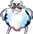 ornery cow with attitude animated gif