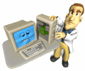 doctor and computer 3D animated gif
