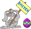 bunny rabbit hold sign easter animated gif