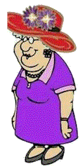 lady purple dress and red hat animated gif