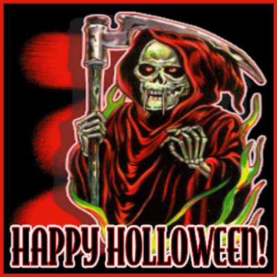 Grim Reaper happy Halloween animated gif