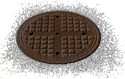 manhole cover opens and something waves animated gif