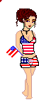 patriotic woman dressed stars and stripes animated gif