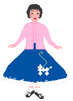 girl 1950s poddle skirt animated gif