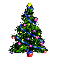 Christmas tree with lights animated gif