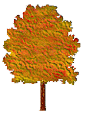 small tree changes from green to red and back animated gif