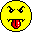 angry smiley sticks out tongue animated gif
