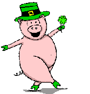 dancing pig wearing the green animated gif