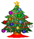 decorated christmas tree with sparkling lights animated gif