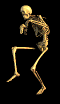 skeleton walks on tip toe animated gif